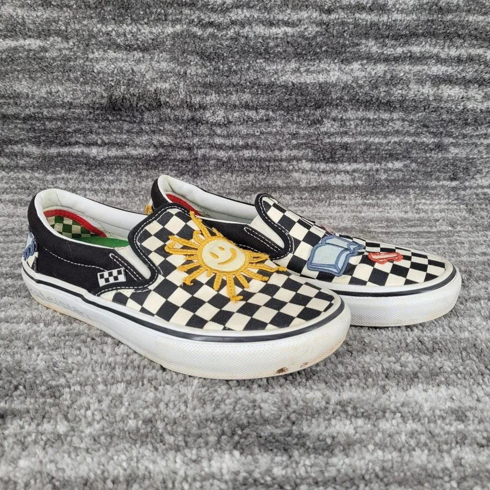 Vans Skate Era Skateistan Checkerboard Skater Slip-on‎ Shoes Men Sz 7 Women 8.5